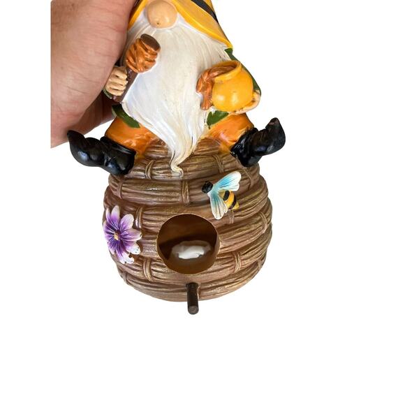 Home & Garden Small Garden Gnome Birdhouse Polyresin Yard Decor - Picture 3 of 6